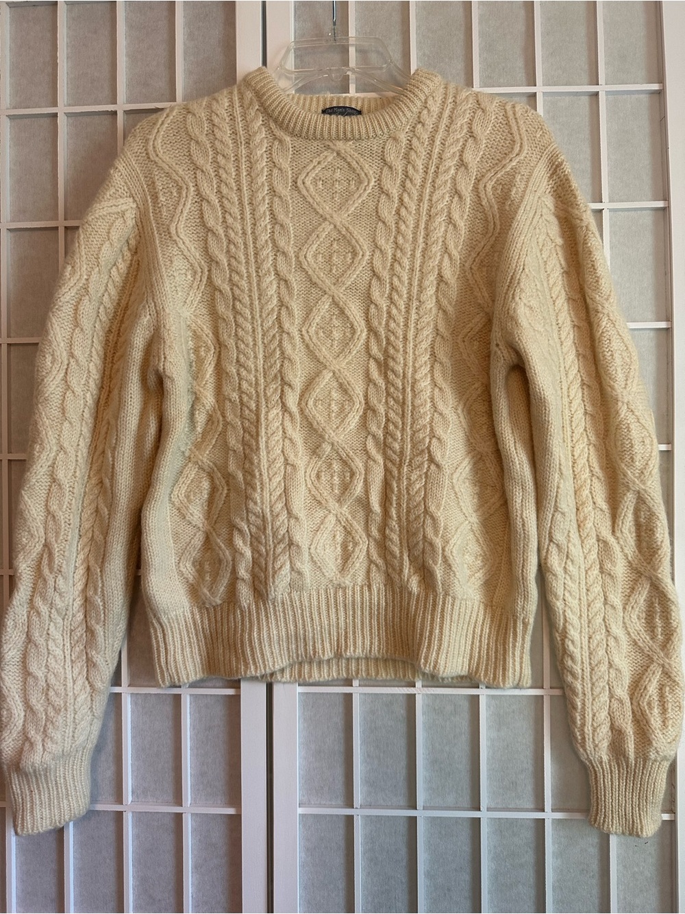 Cream Fisherman Wool Sweater